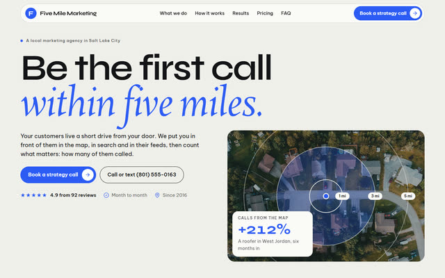 Five Mile Marketing, a marketing agency website template