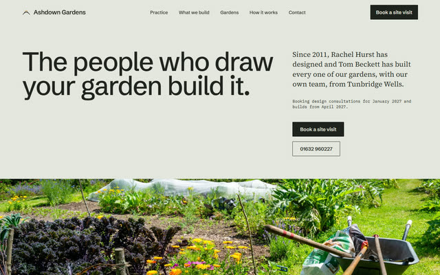 Ashdown Gardens, a garden design & build website template