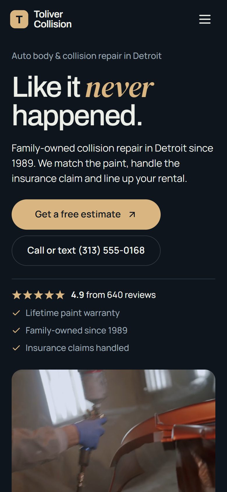 Toliver Collision on a phone