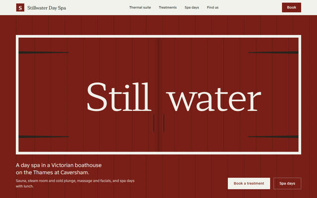 Stillwater Day Spa, a day spa website template