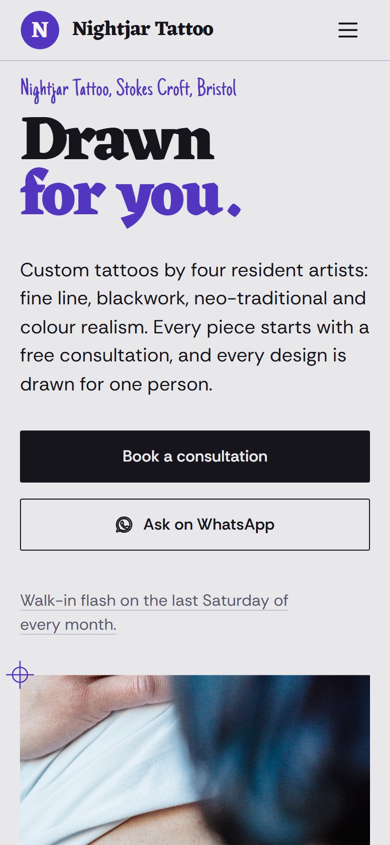 Nightjar Tattoo on a phone