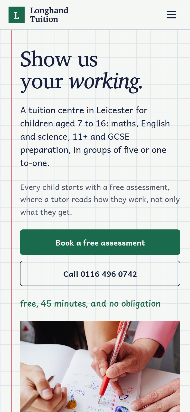 Longhand Tuition on a phone