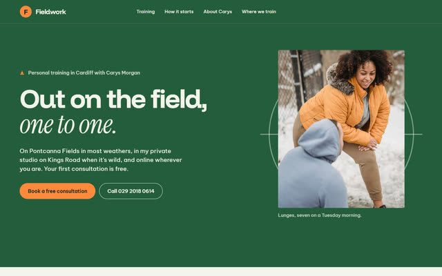 Fieldwork, a personal trainer website template