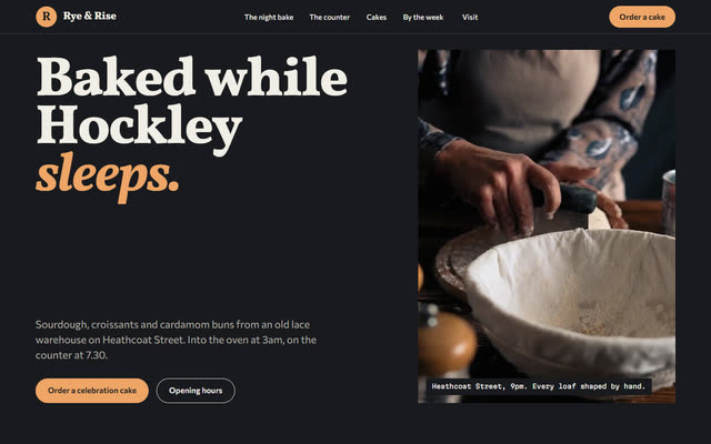 Rye & Rise, a bakery website template