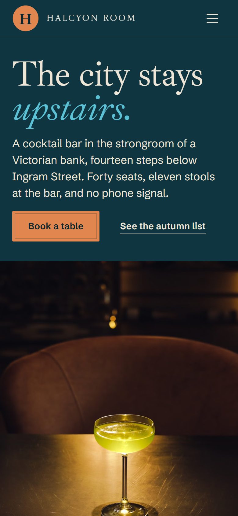 Halcyon Room on a phone