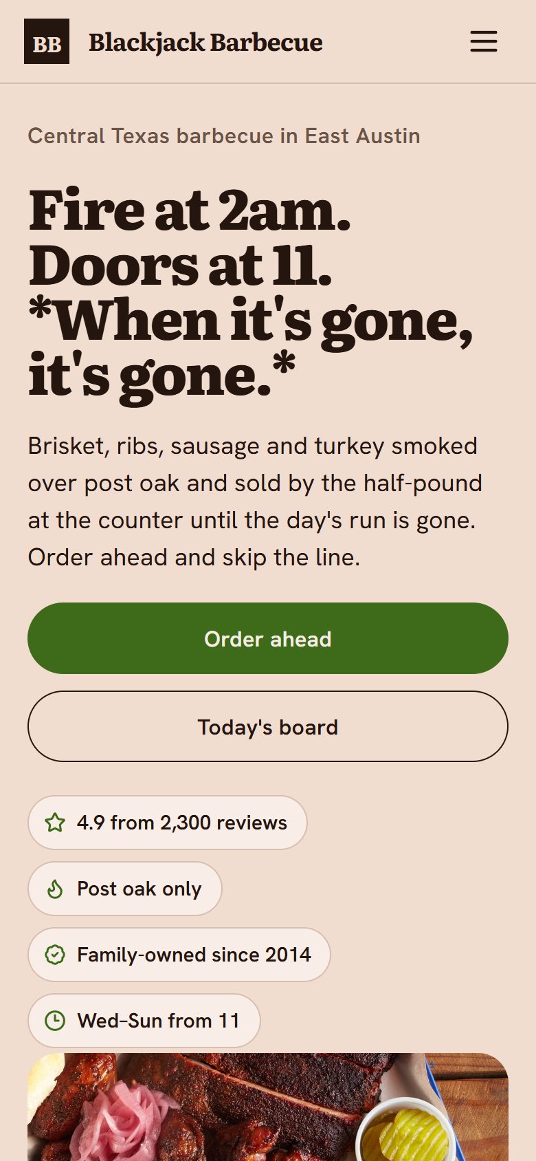 Blackjack Barbecue on a phone