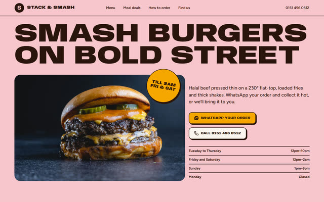 Stack & Smash, a street food & takeaway website template