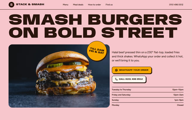 Stack & Smash, a street food & takeaway website template