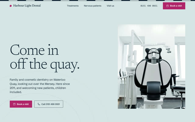 Harbour Light Dental, a family & cosmetic dentist website template
