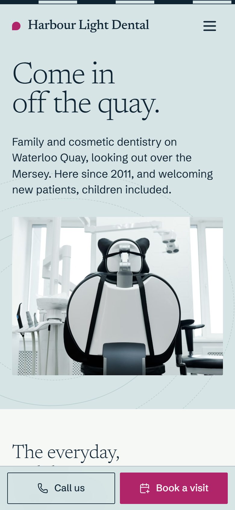 Harbour Light Dental on a phone