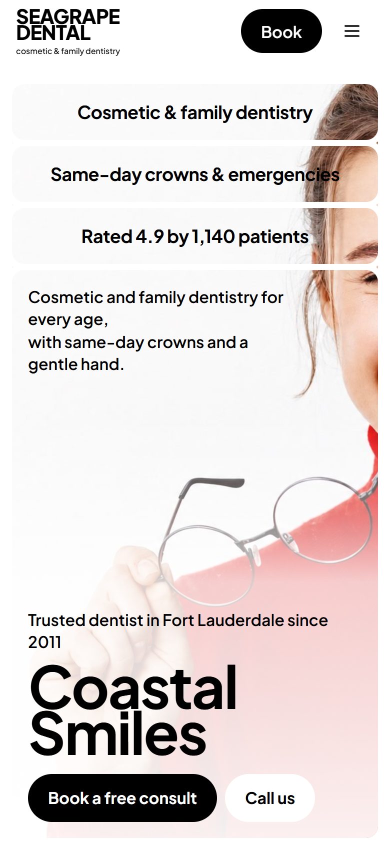 Seagrape Dental on a phone