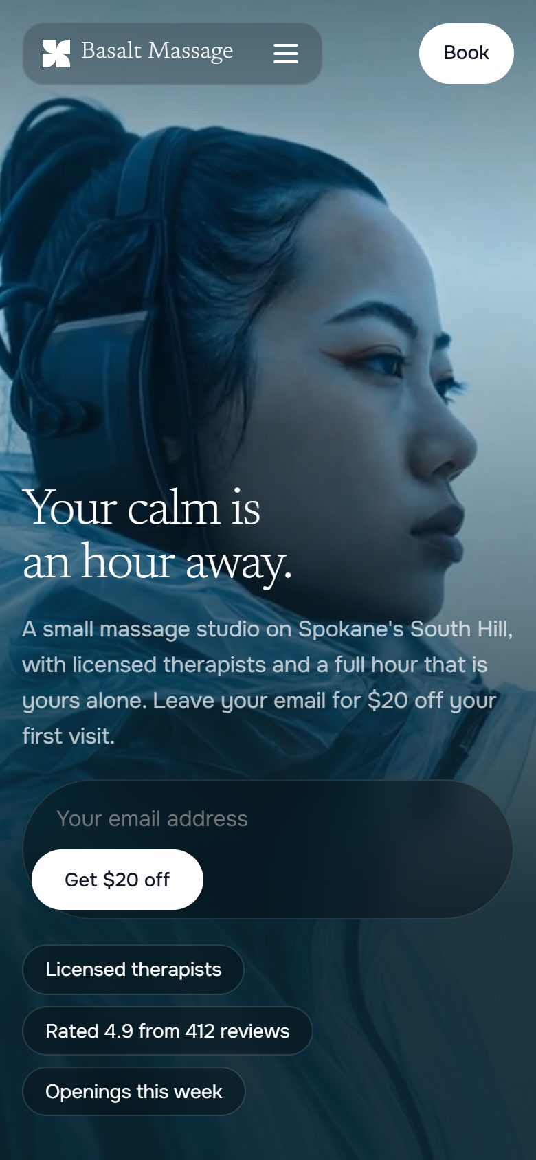 Basalt Massage on a phone
