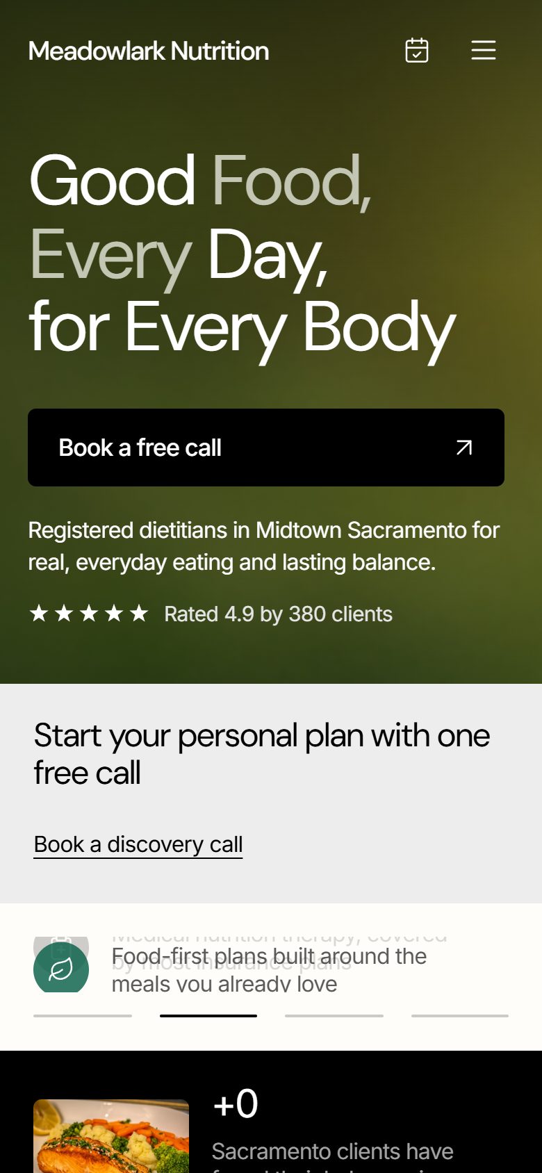Meadowlark Nutrition on a phone