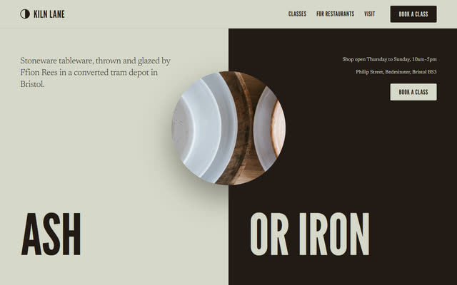 Kiln Lane, a pottery studio & classes website template