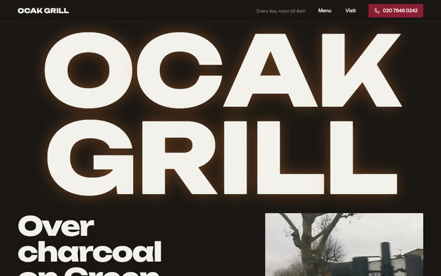 Ocak Grill, a charcoal grill & late kitchen website template