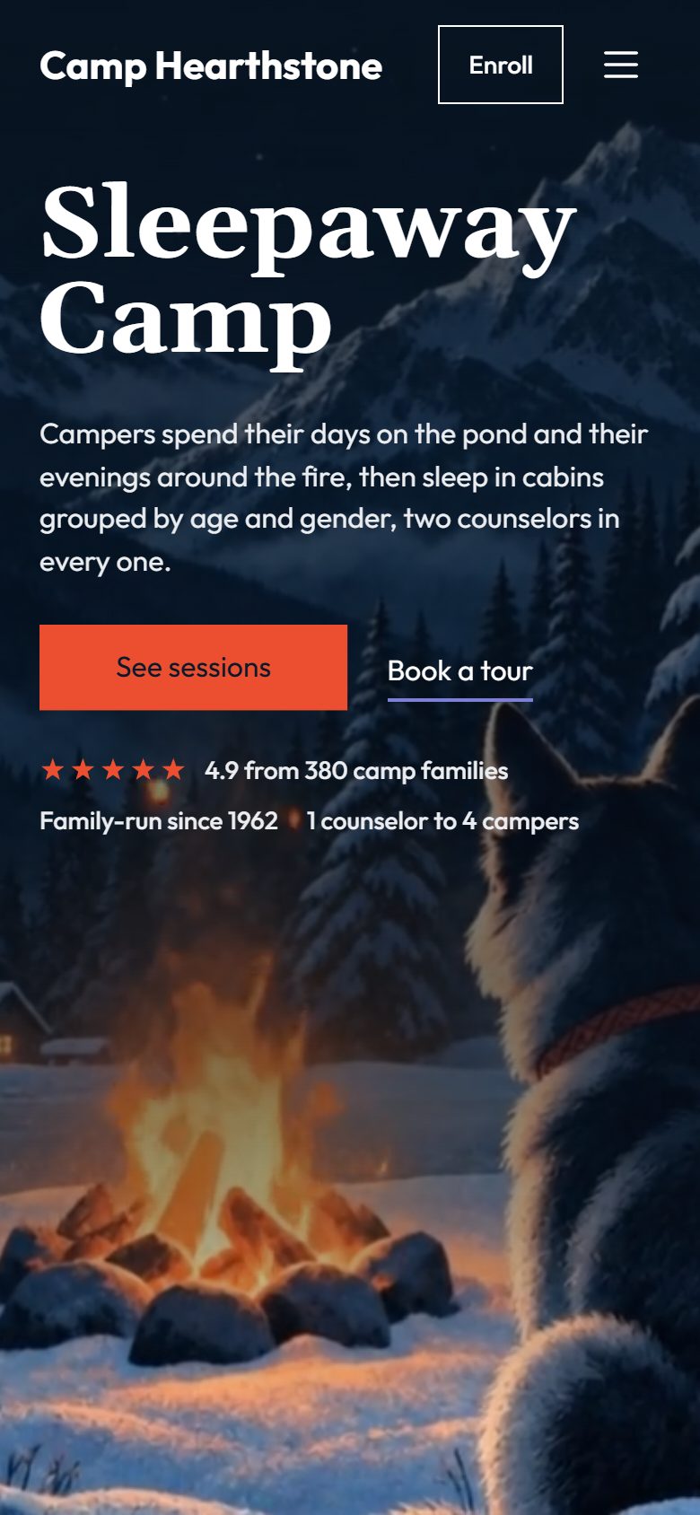 Camp Hearthstone on a phone
