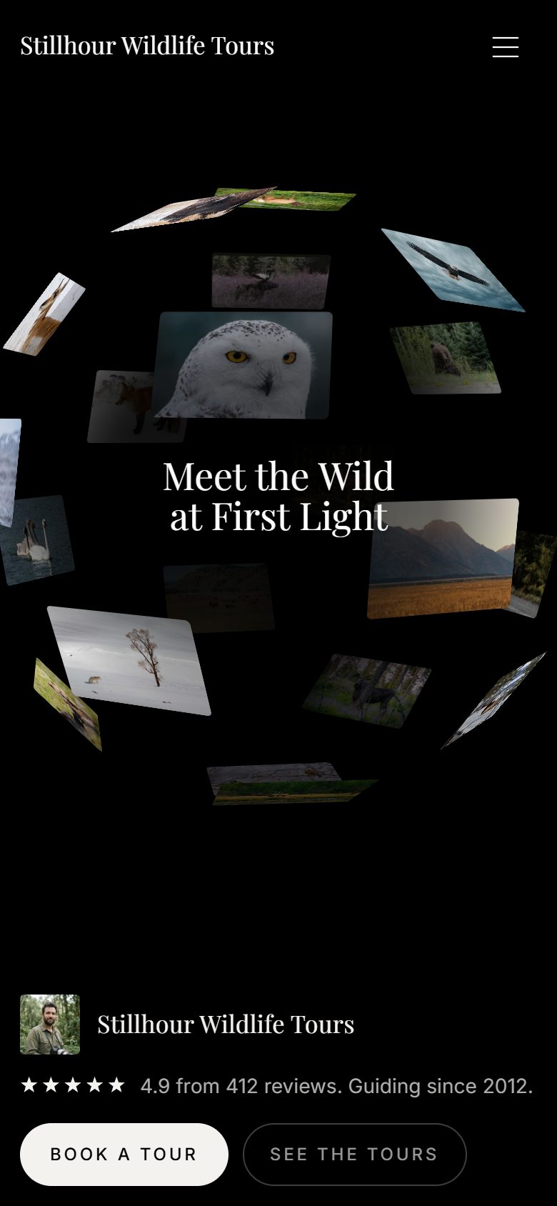 Stillhour Wildlife Tours on a phone