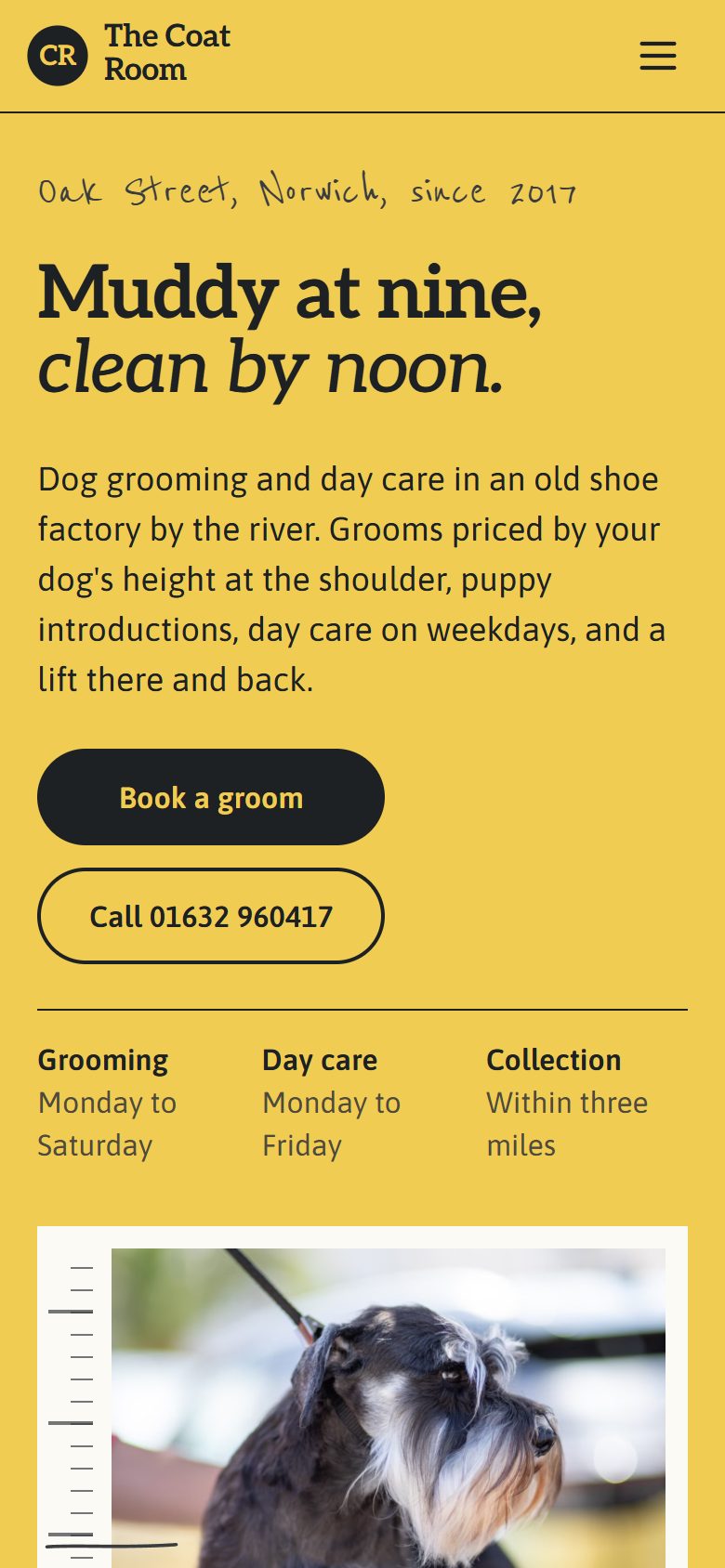 The Coat Room on a phone