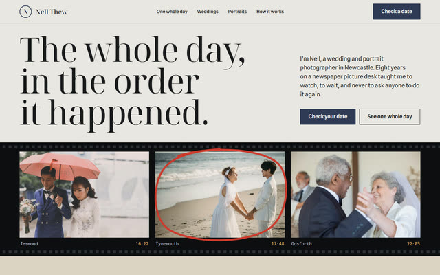 Nell Thew Photography, a photographer & creative website template
