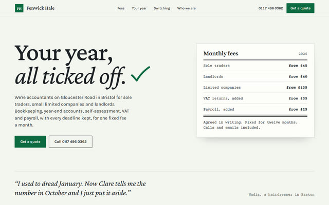 Fenwick Hale, a accountant & finance website template