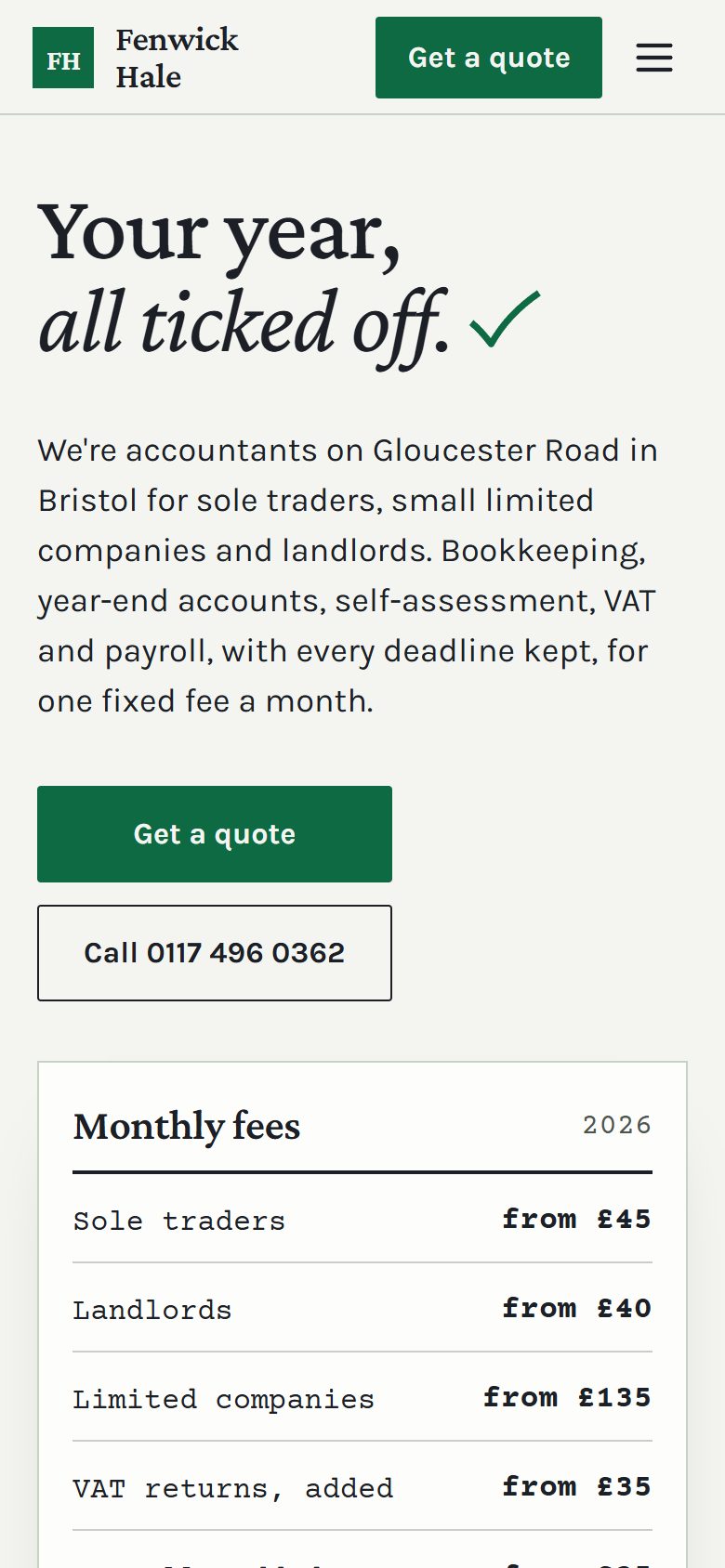 Fenwick Hale on a phone