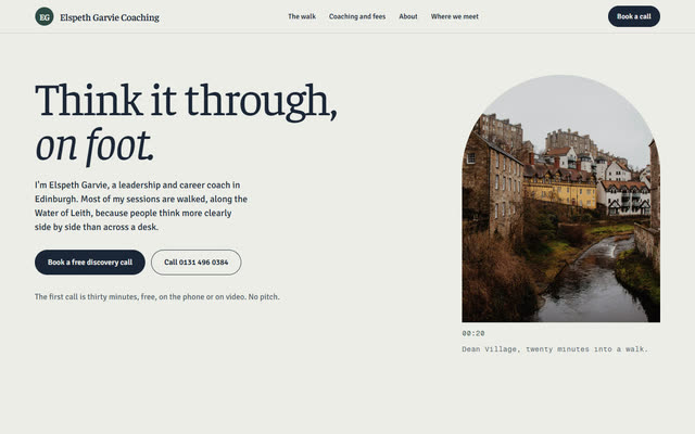 Elspeth Garvie Coaching, a consultant & coach website template