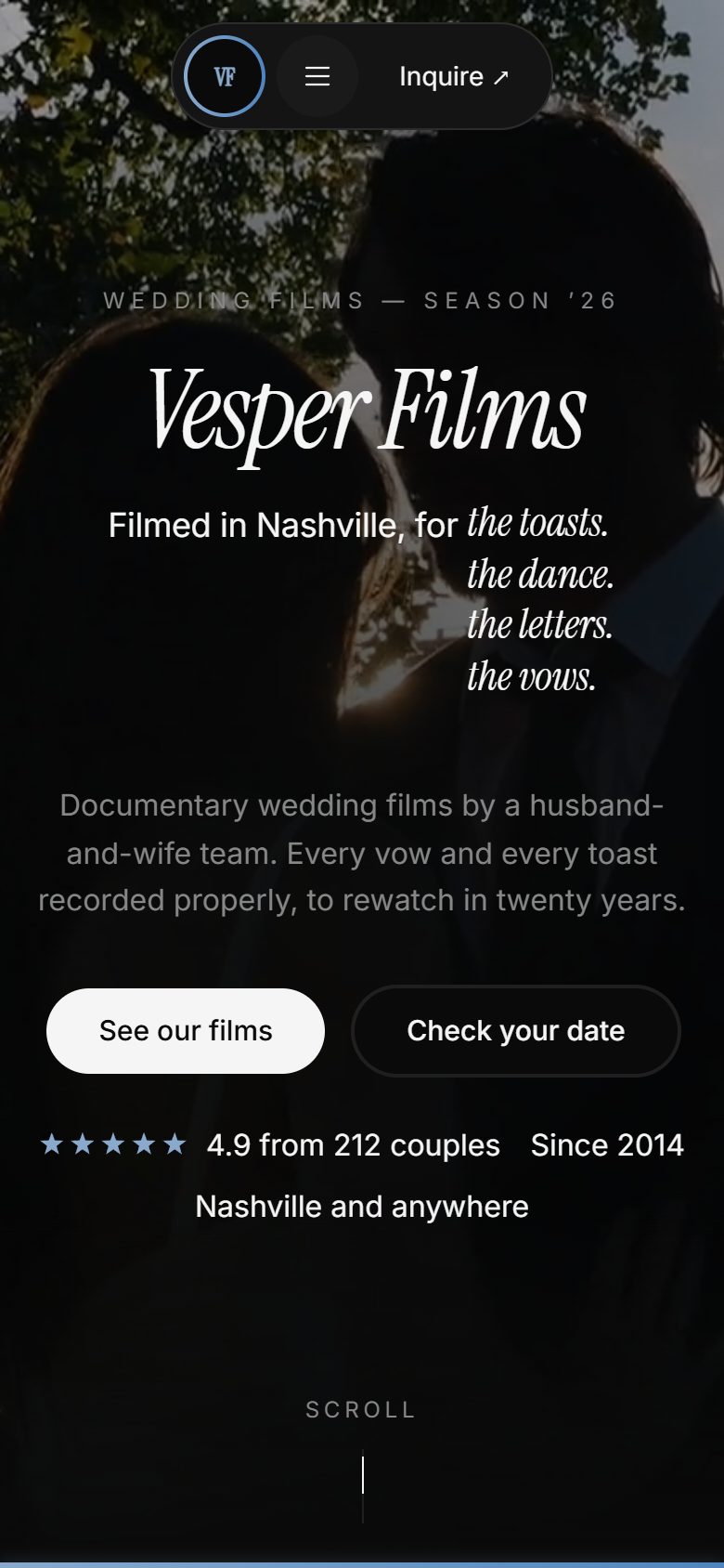 Vesper Films on a phone