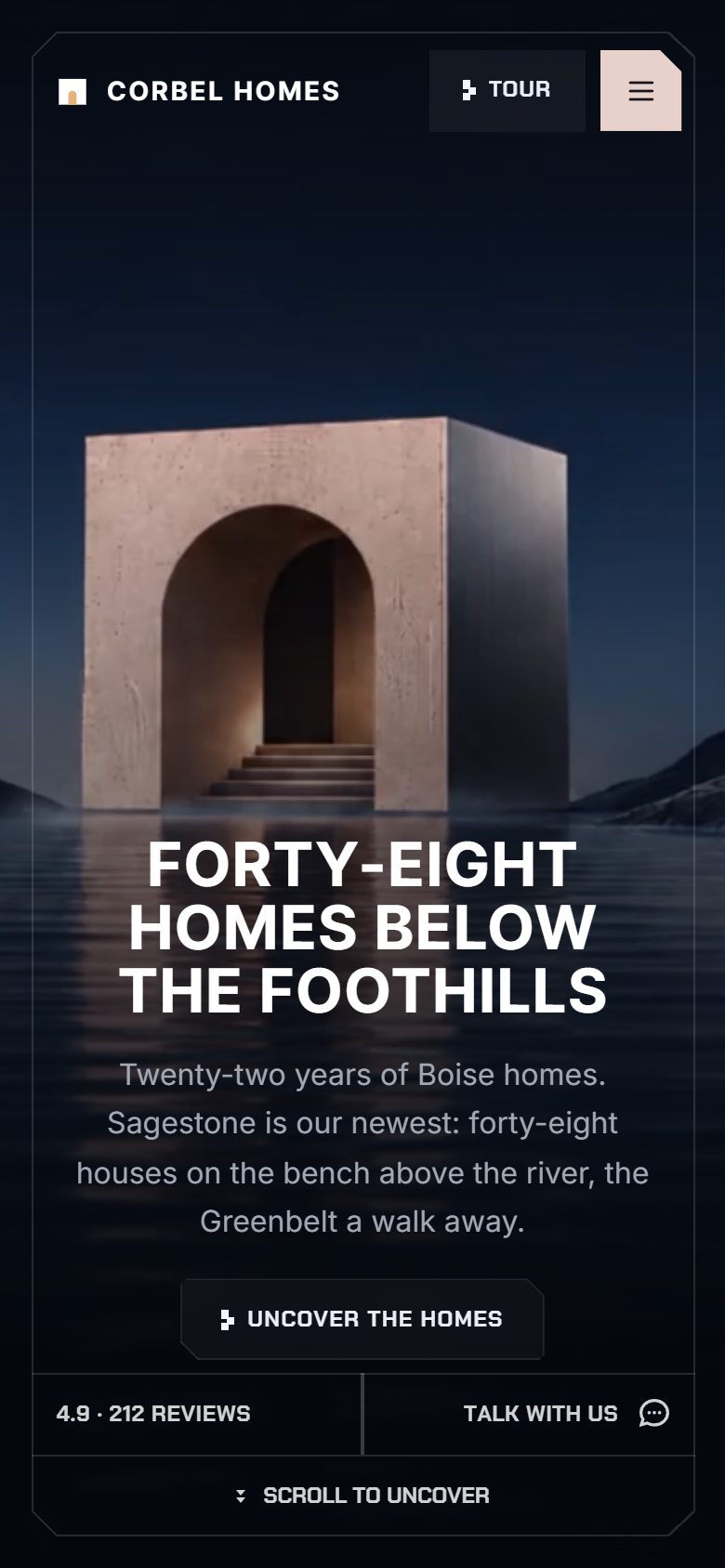 Corbel Homes on a phone