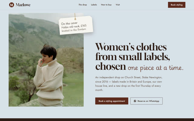 Marlowe, a fashion boutique website template