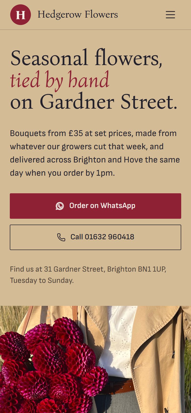 Hedgerow Flowers on a phone