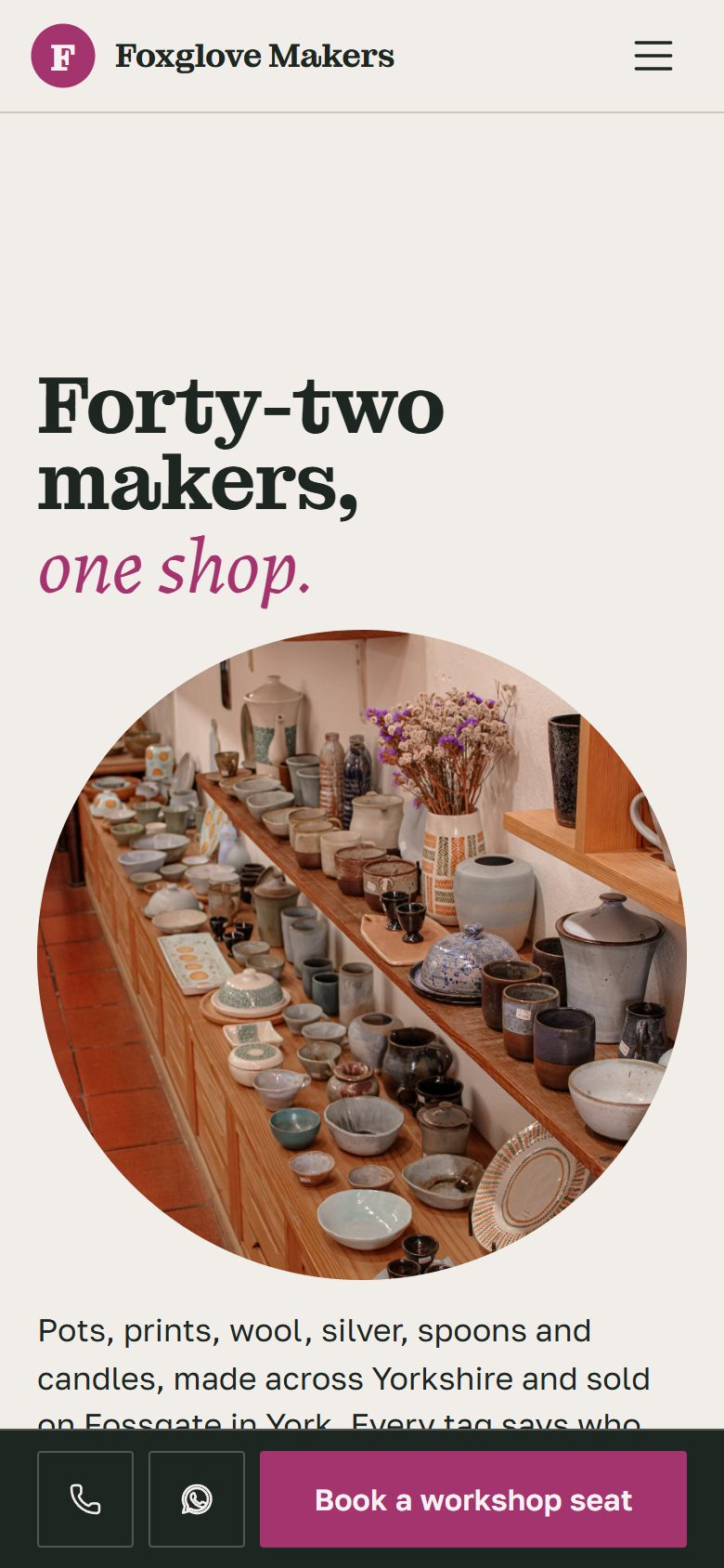 Foxglove Makers on a phone