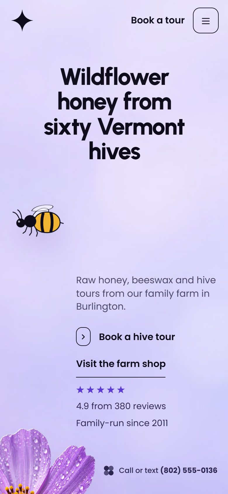 Sweetfern Honey Farm on a phone
