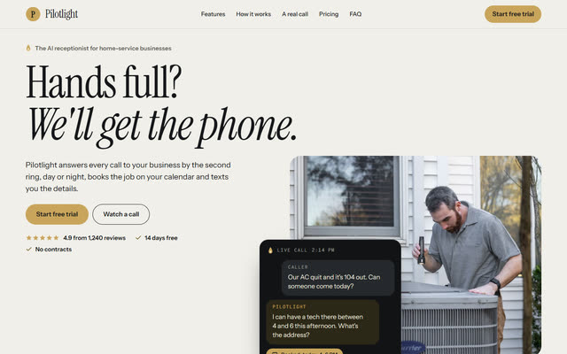 Pilotlight, a ai software product website template