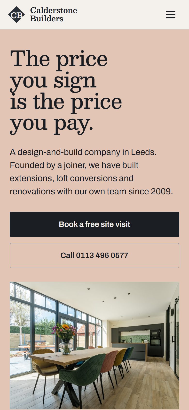 Calderstone Builders on a phone