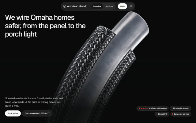 Ohmstead Electric, a electrician website template